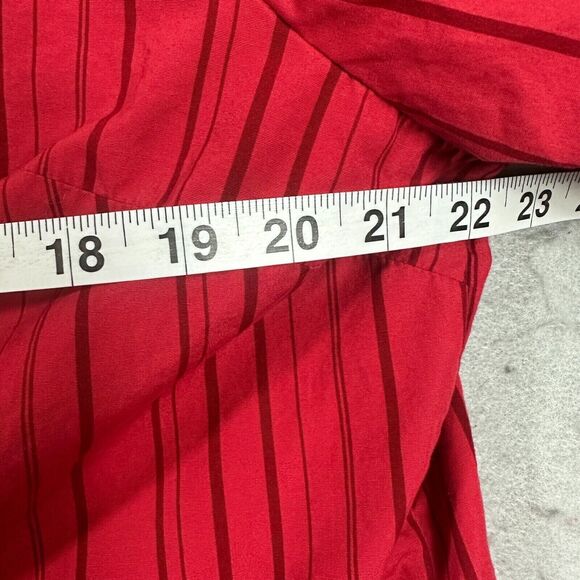 CJ Banks Womens Button Up Top Stripes Red Plus Size 1X - Picture 6 of 11